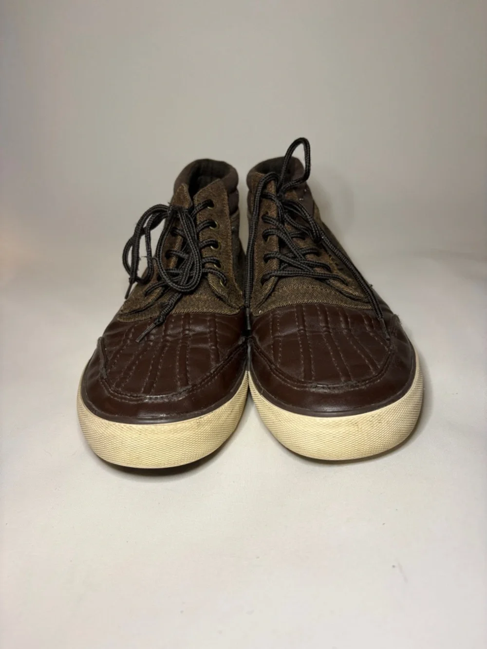 Lugz Men's Boomer Duck Toe & Brown‎ Canvas Sneakers Size 9.5